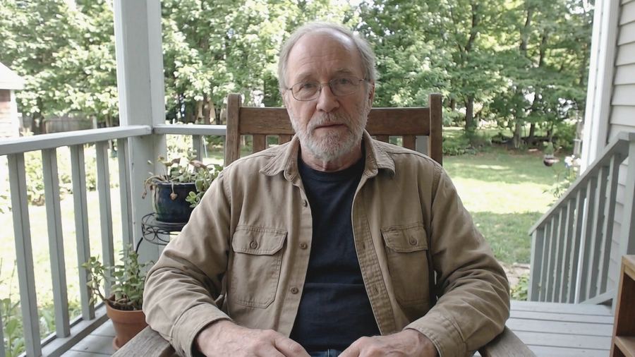 Tom Bennett on a porch chair